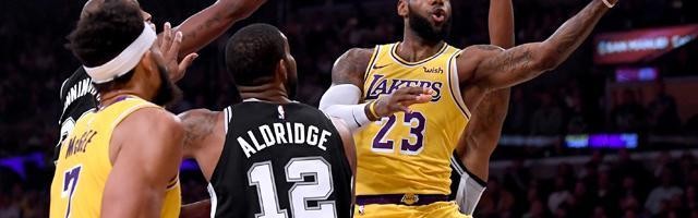  詹姆斯三双助湖人险胜马刺  